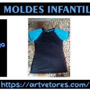 Baby Look Raglan Feminina Manga Curta (2 a 16 anos)