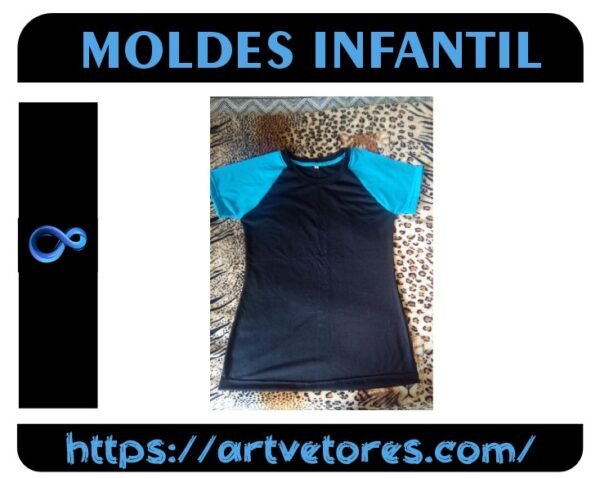Baby Look Raglan Feminina Manga Curta (2 a 16 anos)
