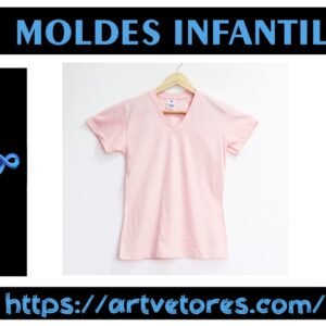 Baby look Raglan Feminina Gola V Manga Curta (2 a 16 anos)