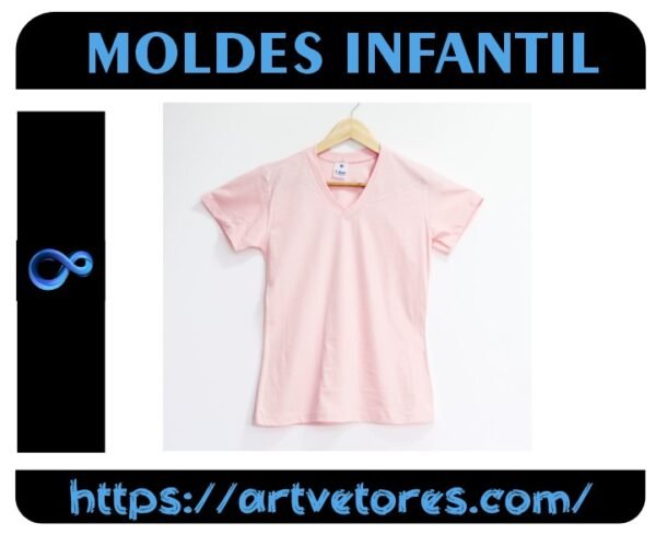 Baby look Raglan Feminina Gola V Manga Curta (2 a 16 anos)