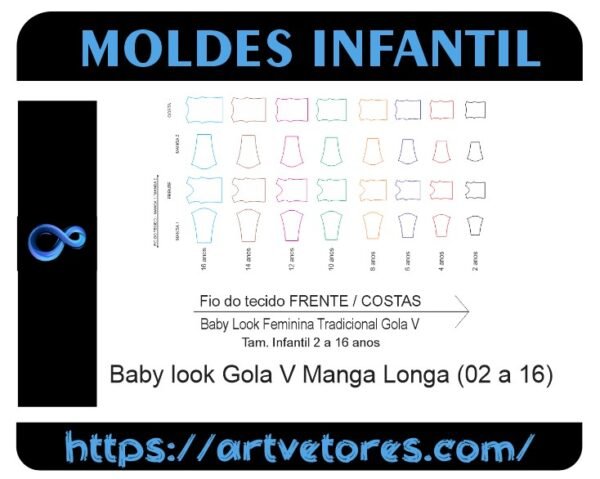 Baby look Gola V Manga Longa (02 a 16)