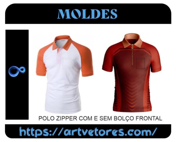 POLO RAGLAN ZIPPER COM E SEM BOLÇO MANGA CURTA