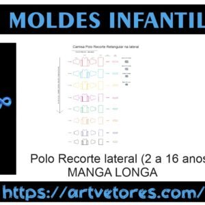 Polo Recorte lateral (2 a 16 anos) MANGA LONGA