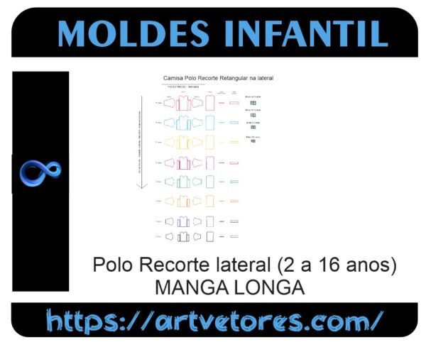 Polo Recorte lateral (2 a 16 anos) MANGA LONGA