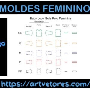 Baby look Gola Polo Tradicional Manga Longa (PP ao GG)