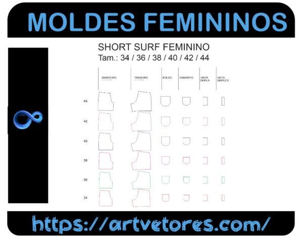 SHORT SURF FEMININO