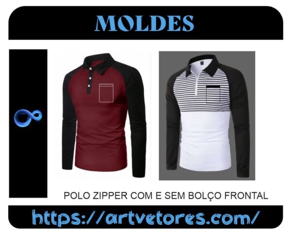 POLO RAGLAN ZIPPER COM E SEM BOLÇO MANGA LONGA